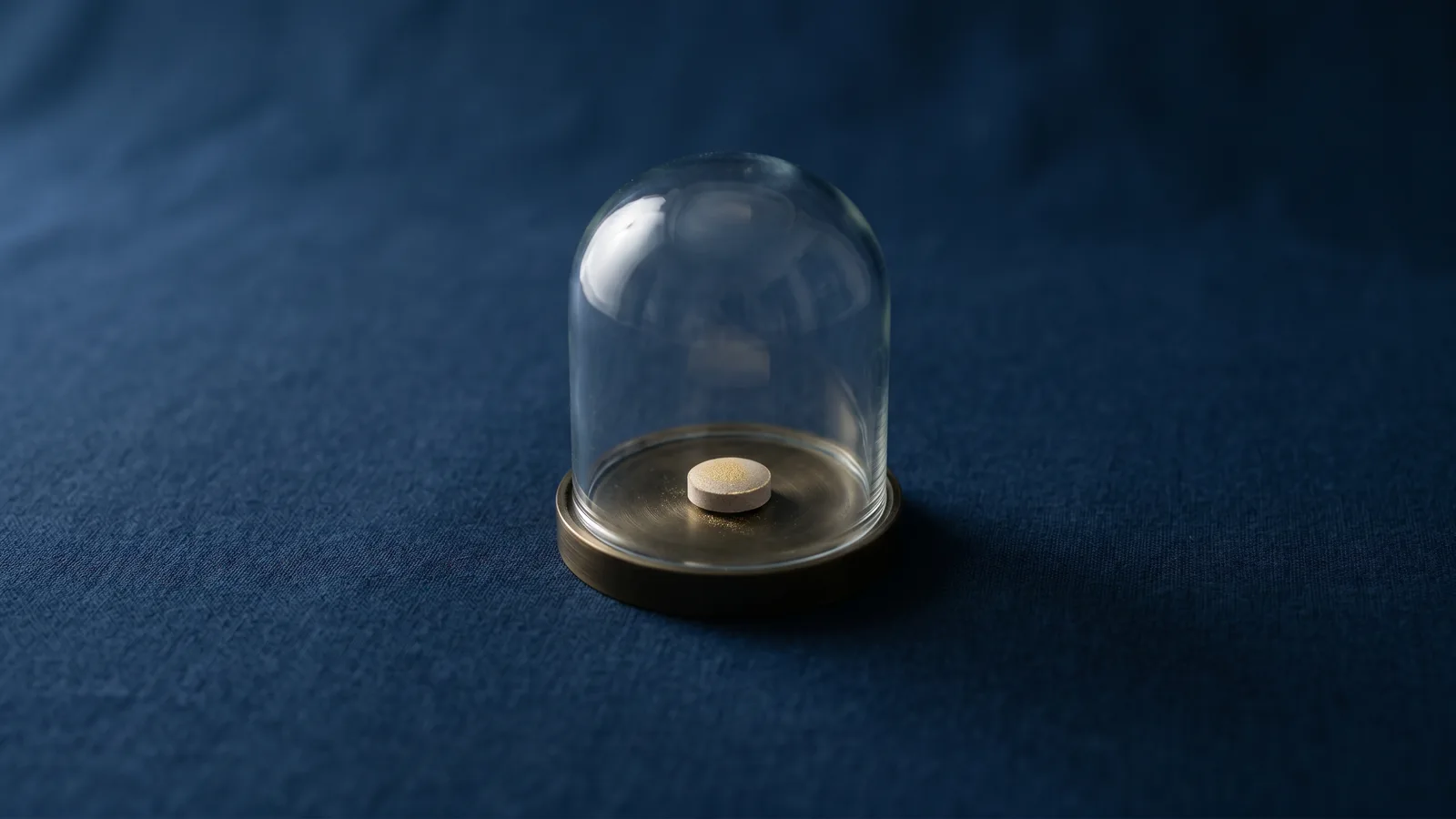 A single tablet under a glass laboratory dome
